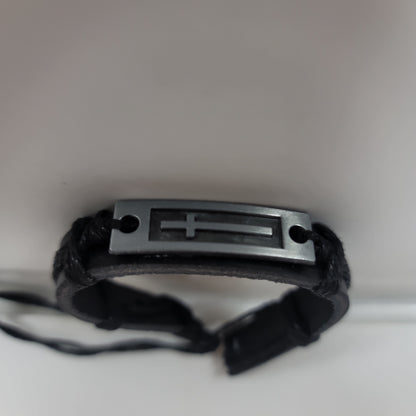 LEATHER BRAC/CROSS-9558
