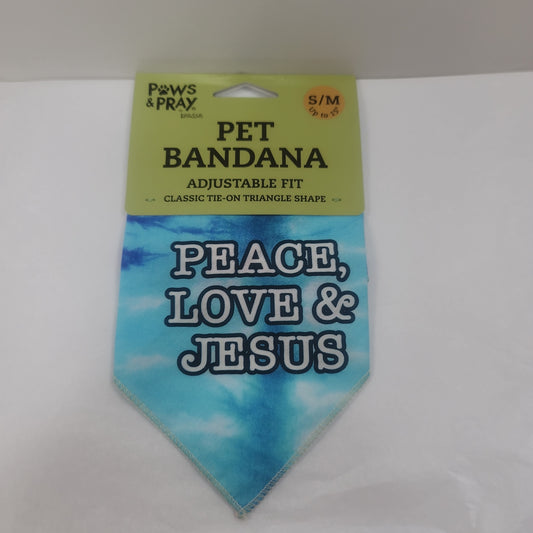 PEACE LOVE JESUS SM/MD BANDANA-3657