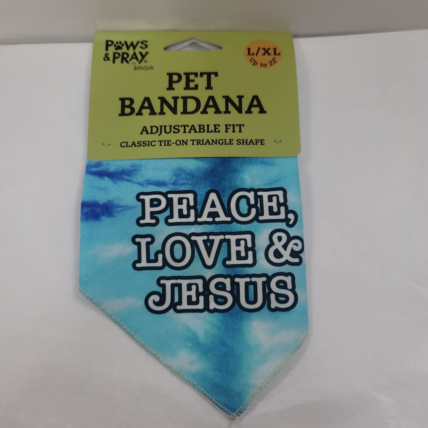 PEACE LOVE JESUS BANDANA LG/XL-5019