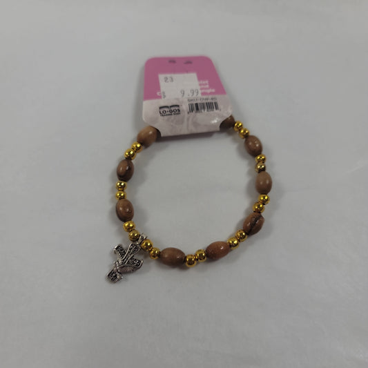 OLIVE WOOD STRETCH BRACELET-2062