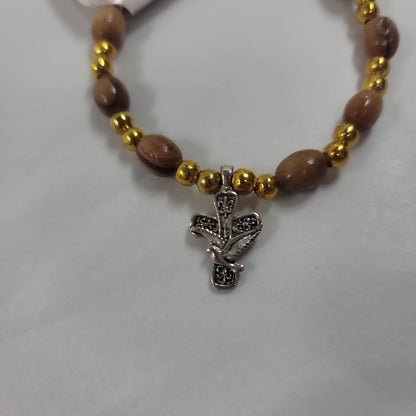 OLIVE WOOD STRETCH BRACELET-2062