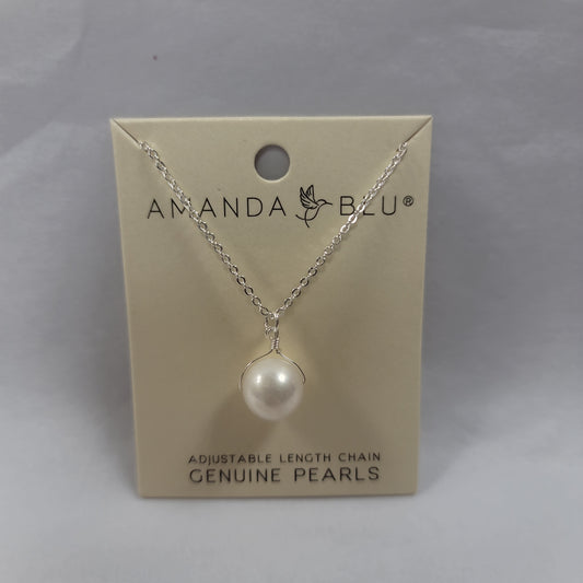 SILVER TOP TWIST PEARL DROP NKL-5571