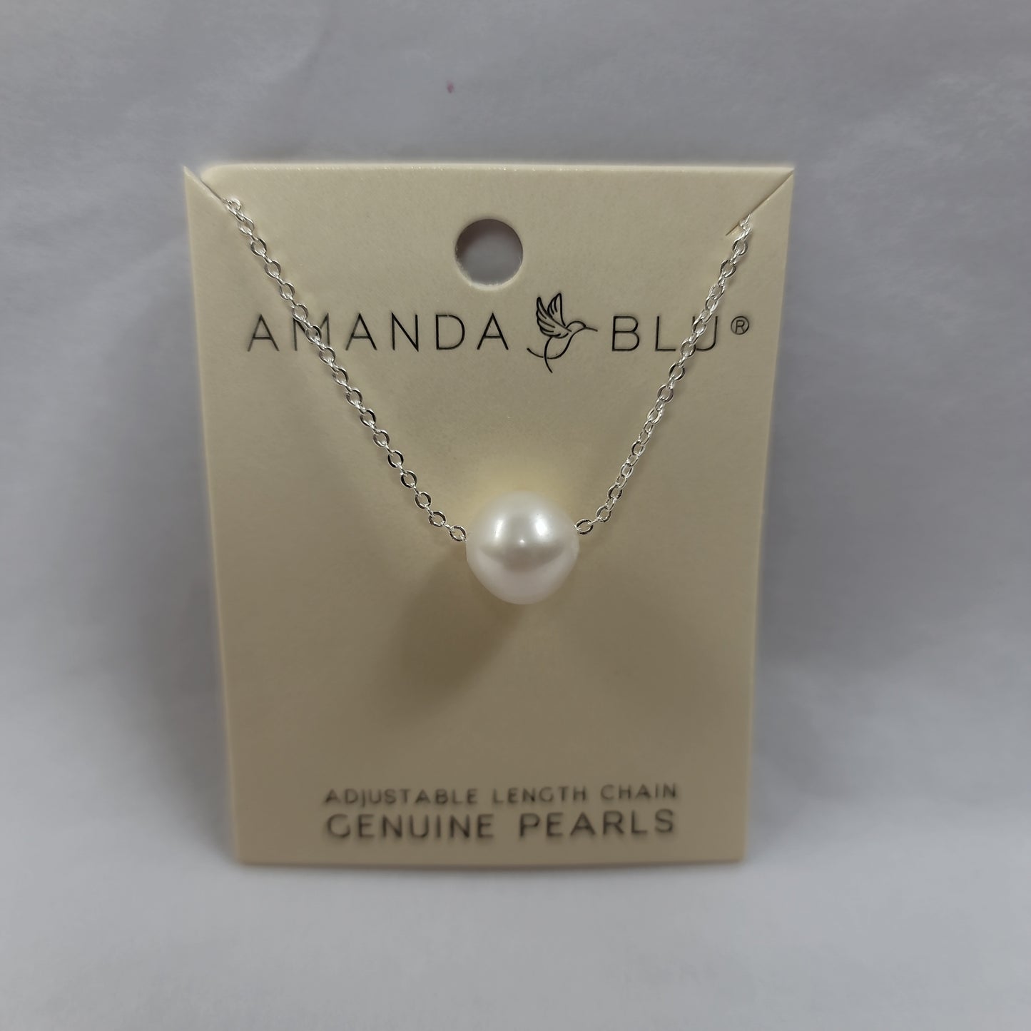 SILVER SOLITAIRE PEARL NECKLACE-5113
