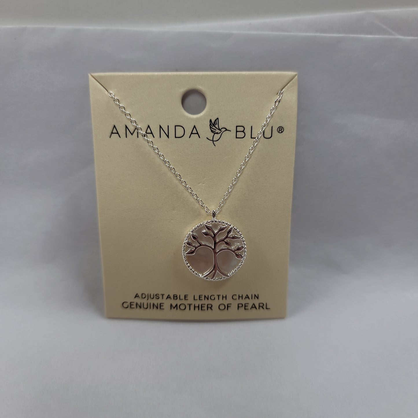 SILVER/TREE MOTHER OF PEARL NECKLACE-5908