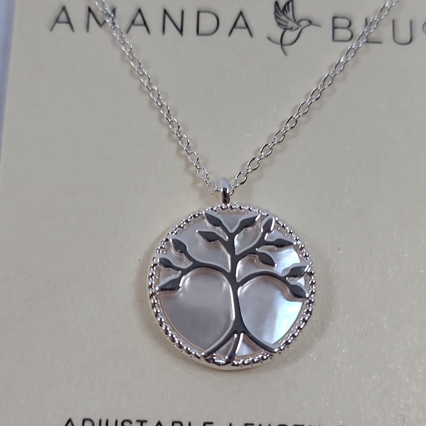 SILVER/TREE MOTHER OF PEARL NECKLACE-5908