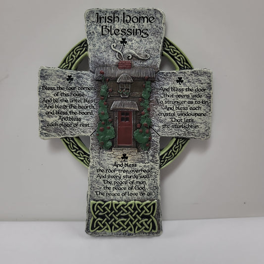 IRISH HOME BLESSING WALL CROSS-8989