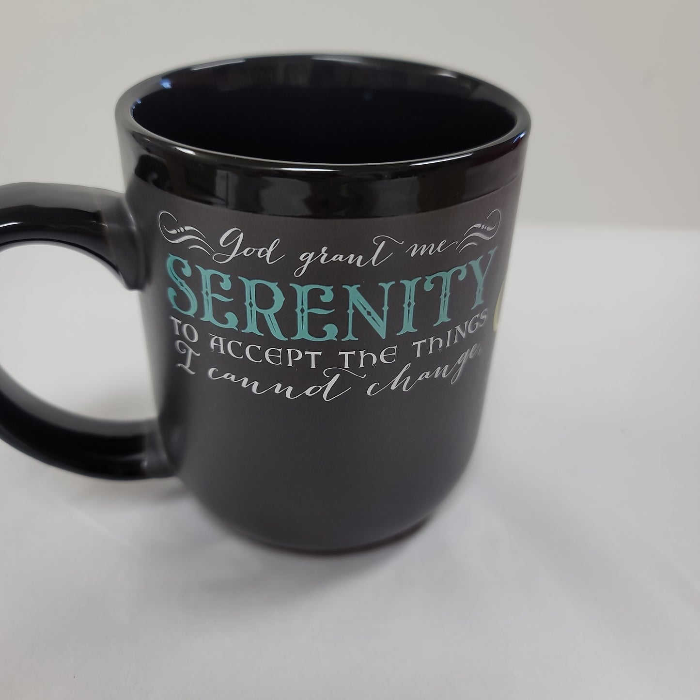 BLACK SERENITY PRAYER MUG-4975