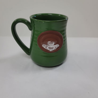 CLADDAGH GREEN POTTERY MUG-5192