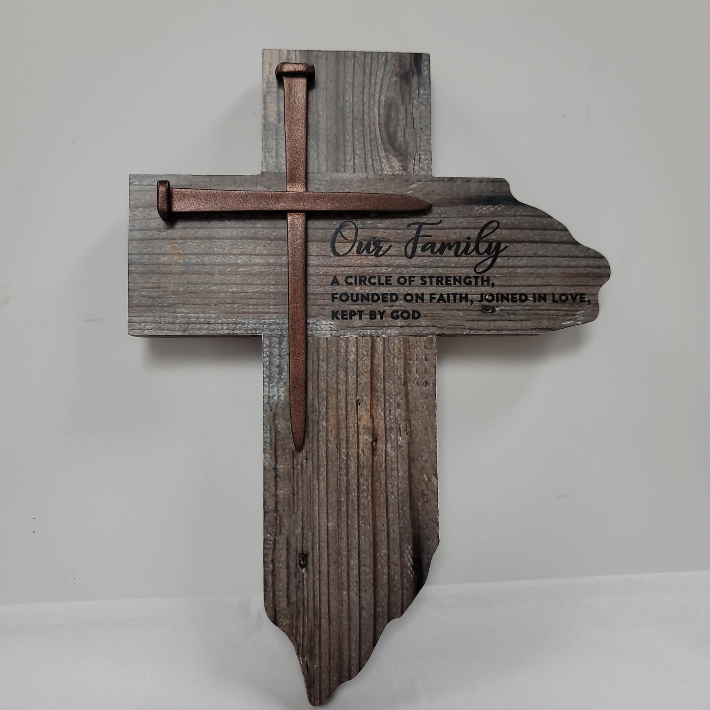 OUR FAMILY WALL CROSS W/NAIL-1411