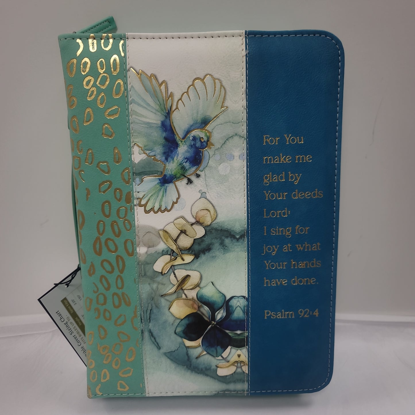 PSALM 92:4 WATERCOLOR FLOWER BIRD XXL BIBLE COVER-6599