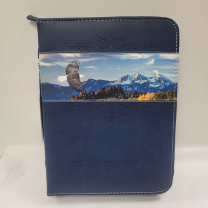 FLYING EAGLE NAVY BLUE XL BIBLE COVER-4173