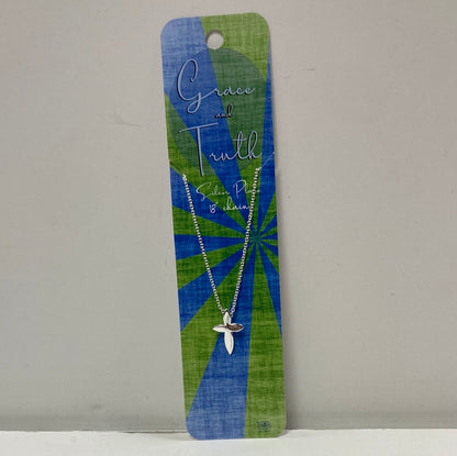 MINI MOBIUS CROSS SP NECKLACE-2841 : 18 IN