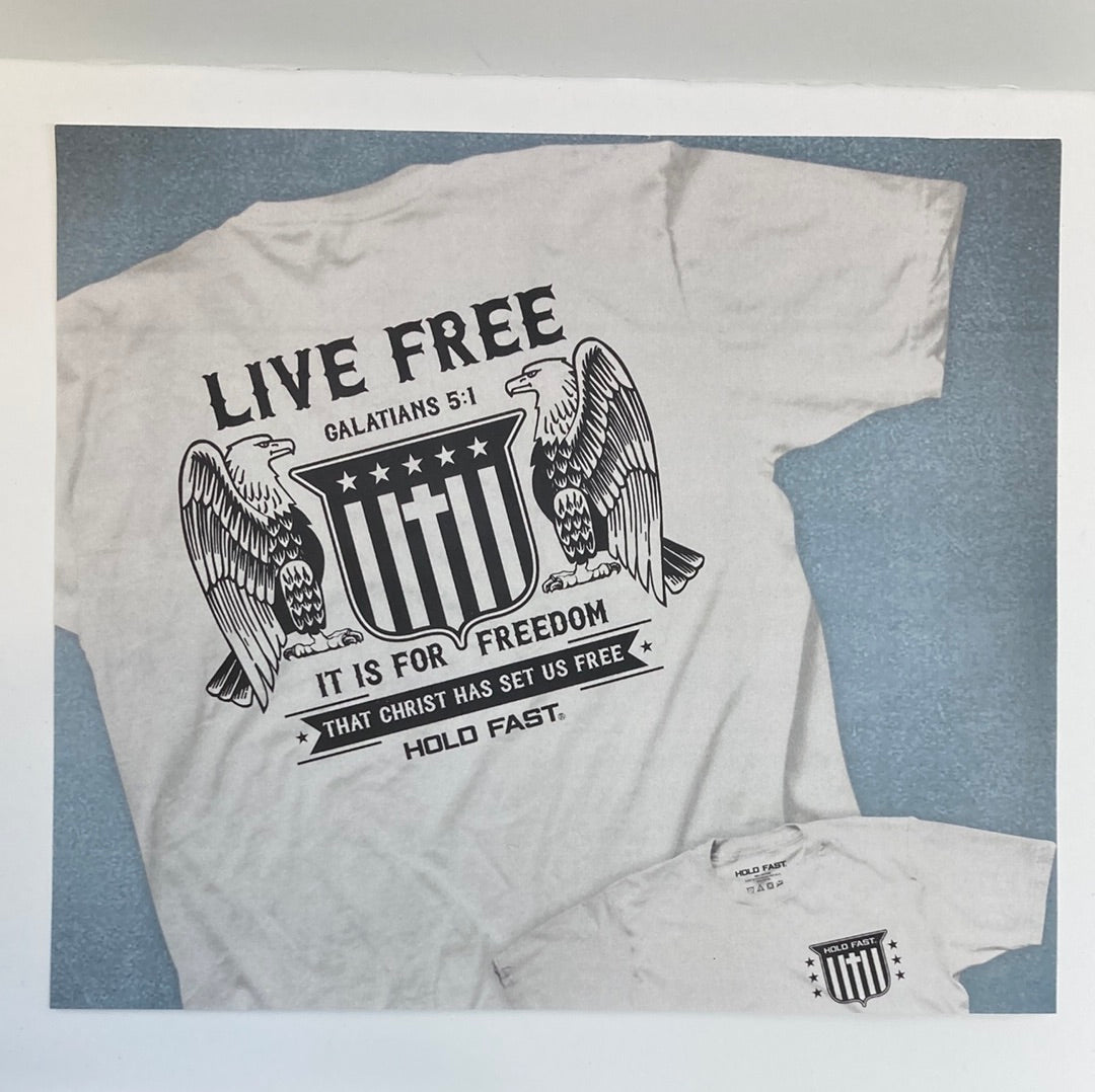 LIVE FREE EAGLES HOLD FAST TEE 3X-6209