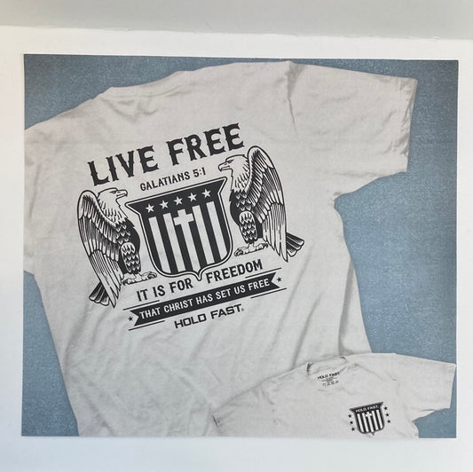 LIVE FREE EAGLES HOLD FAST TEE 3X-6209