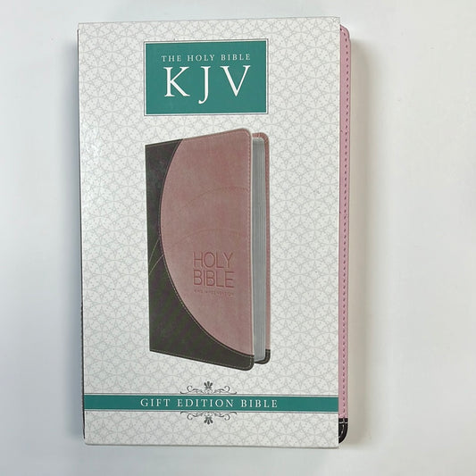 KJV DEL GIFT BIBLE BRN/PINK-7474