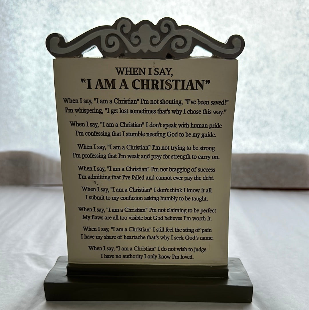 I AM A CHRISTIAN TBLTP PLQ-1484