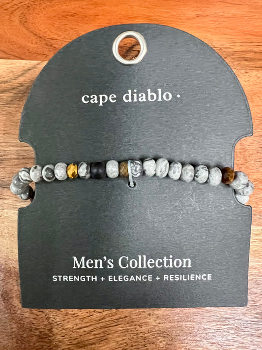 CAPE DIABLO JASPER/TIGERS EYE BRACELET-3697