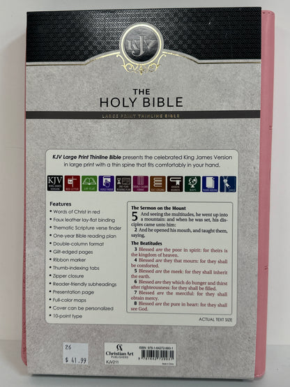 KJV LARGE PRINT THINLINE BIBLE PINK-9931