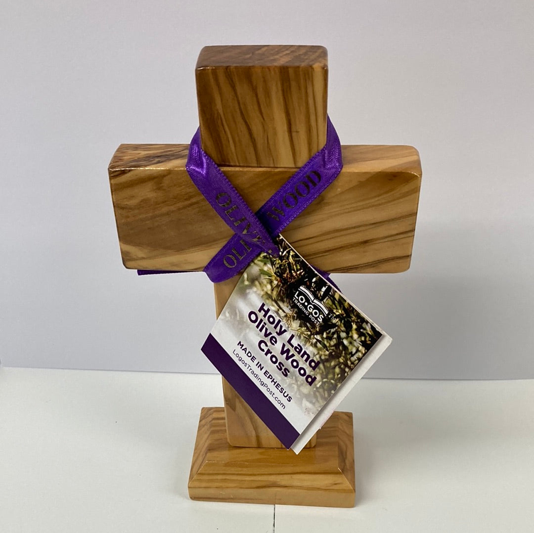 OLIVE WOOD STANDING CROSS-1928