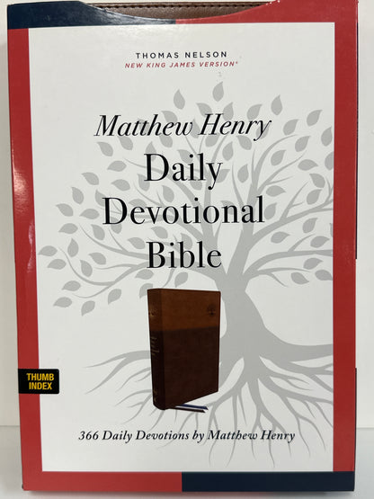 NKJV MATTHEW HENRY DAILY DEVOTIONAL BIBLE THUMB INDEX BROWN-6671