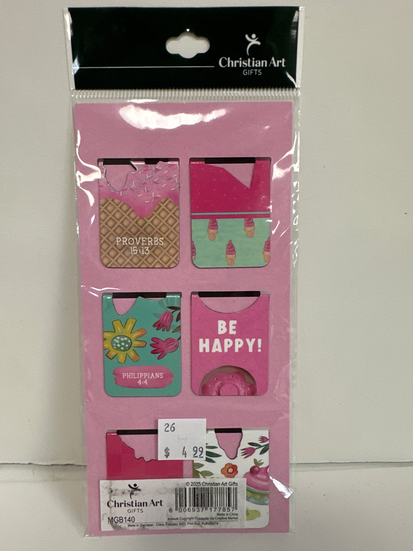 A GLAD HEART MAKES MAGNETIC BOOKMARK-7857