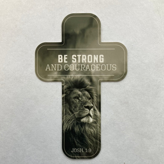 BE STRONG COURAGEOUS CROSS BOOKMARK-1504