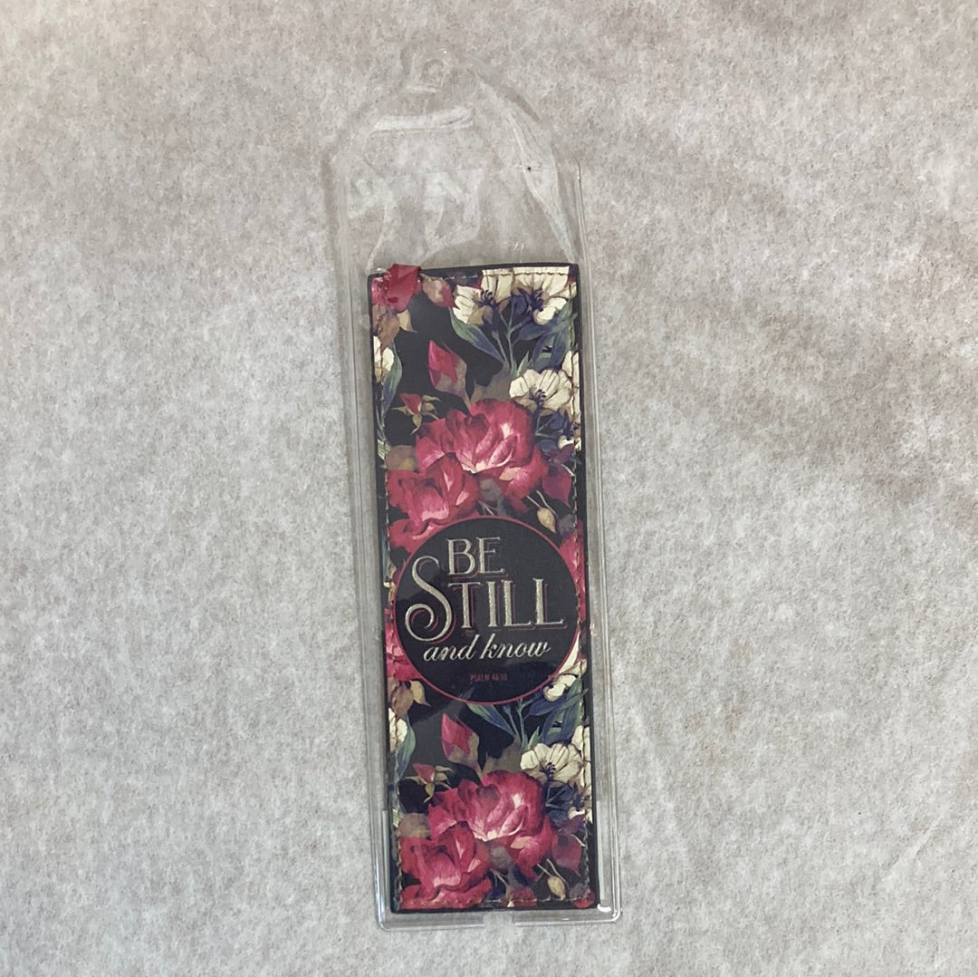 BE STILL & KNOW FAUX LEATHER BOOKMARK-8681