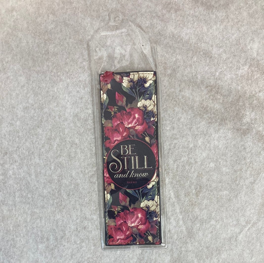 BE STILL & KNOW FAUX LEATHER BOOKMARK-8681