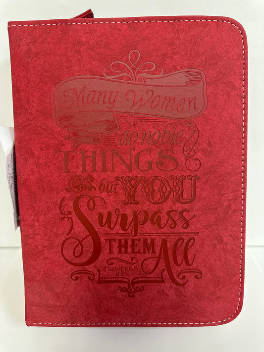 PROVERBS 31:29 RED XL BIBLE COVER-3281