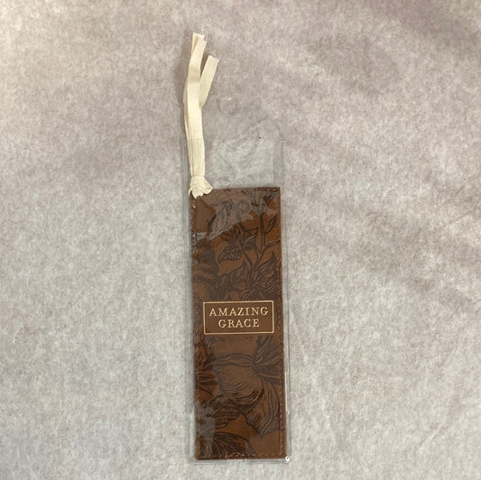 AMAZING GRACE FAUX LEATHER BOOKMARK