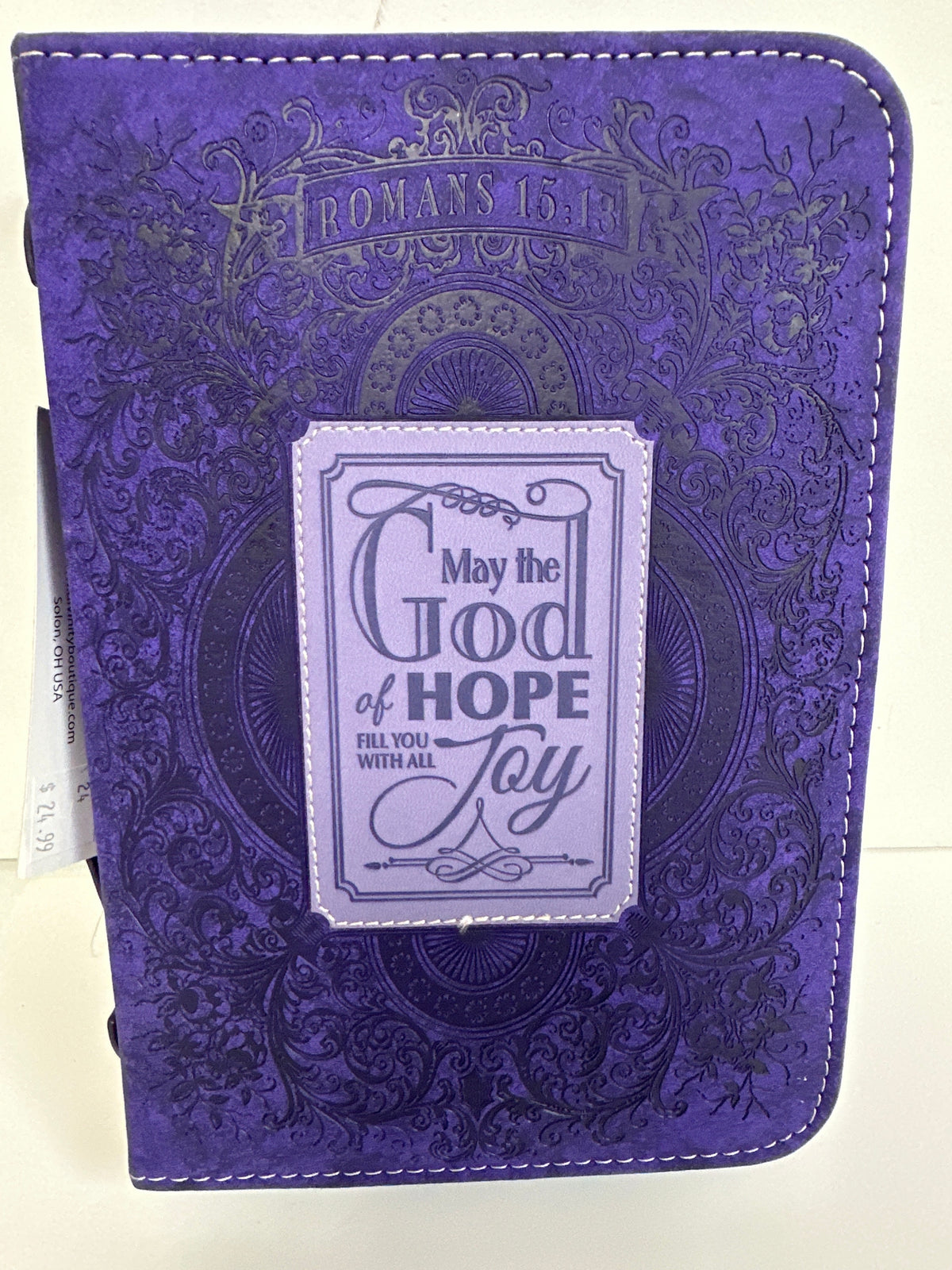 GOD OF HOPE PURPLE MEDIUM BIBLE COVER-3380