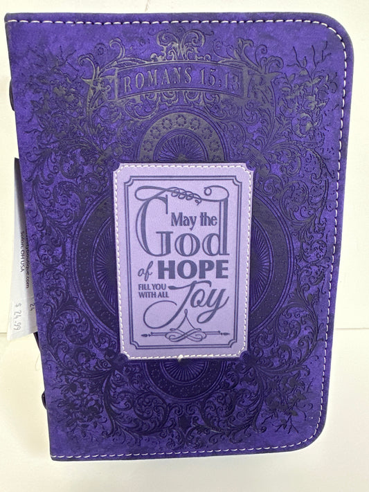 GOD OF HOPE PURPLE MEDIUM BIBLE COVER-3380