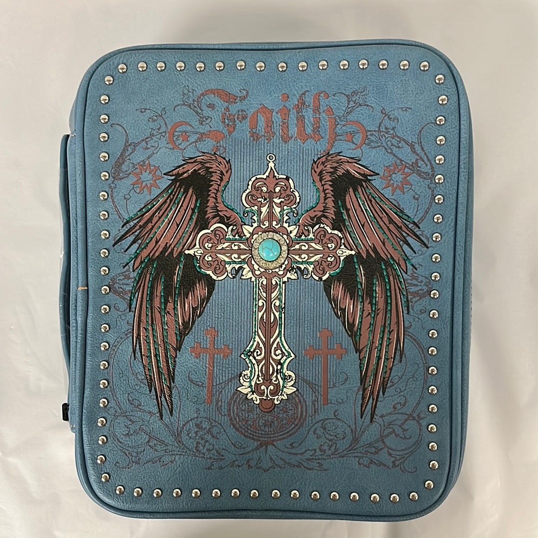 FAITH WINGS/CROSS BLUE BIBLE CV-0431