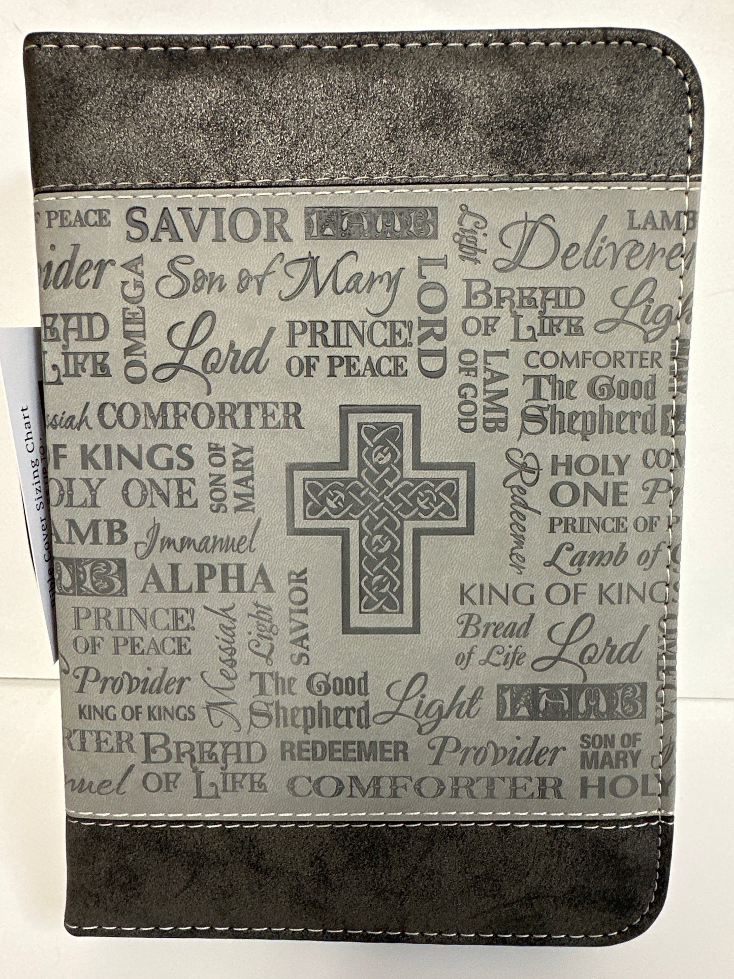 NAMES BLK/GRAY LG BIBLE COVER-7176