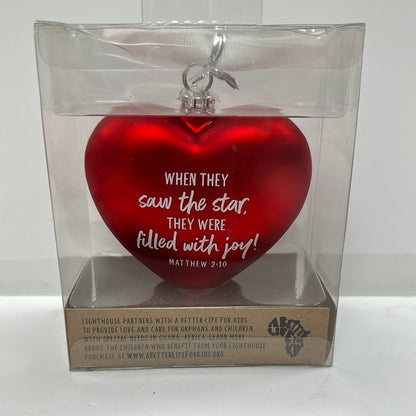 JOY RED HEART ORNAMENT-7338