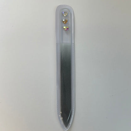 RHINESTONE HEART GLASS NAIL FILES-1467