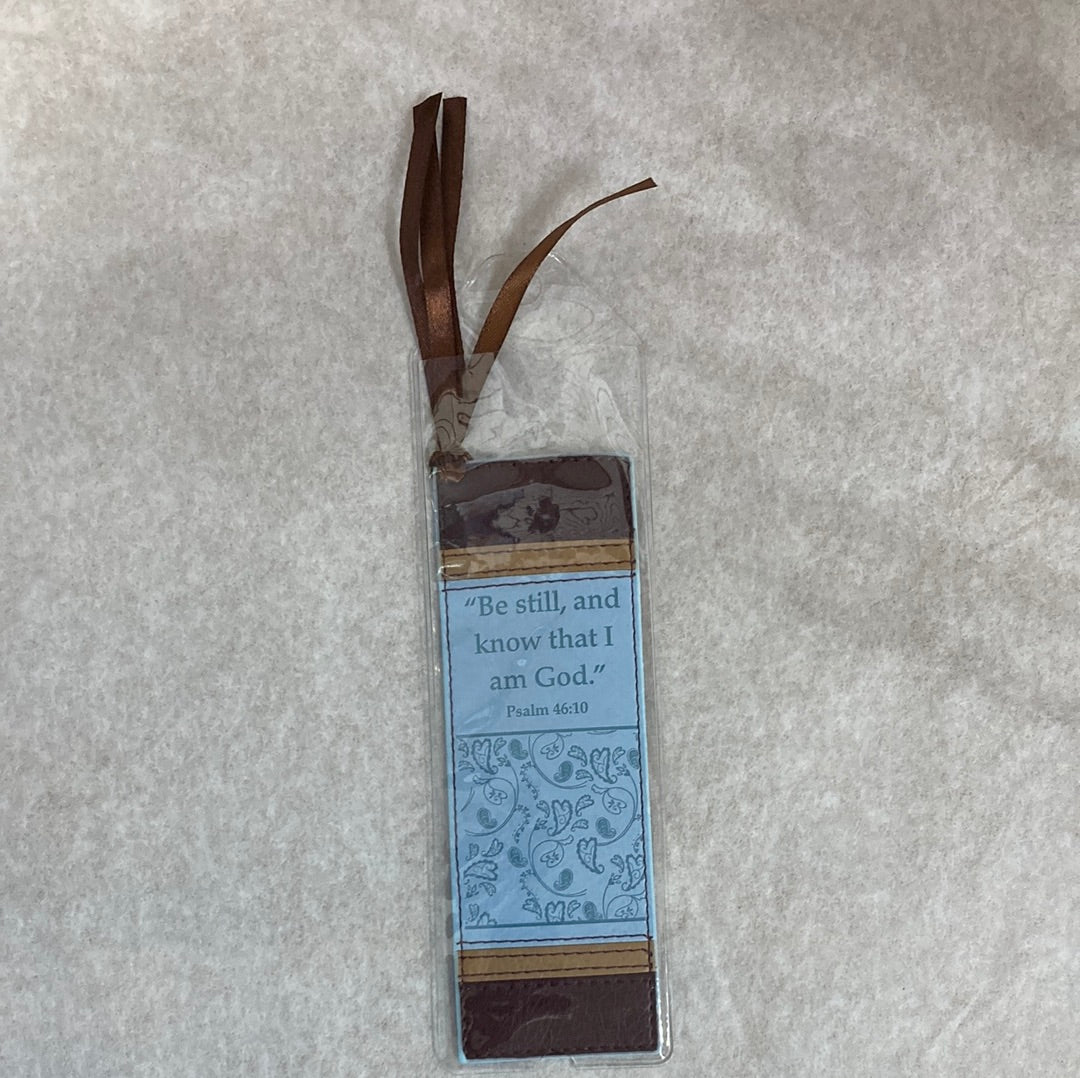BE STILL FAUX LEATHER BOOKMARK-3035