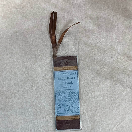 BE STILL FAUX LEATHER BOOKMARK-3035
