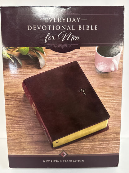 NLT DEVOTIONAL BIBLE FOR MEN BROWN CROSS-4112