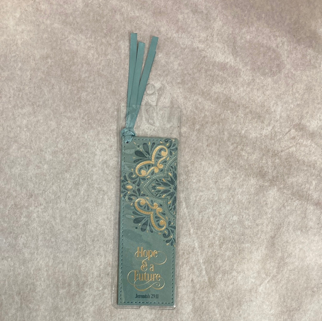 HOPE & A FUTURE FAUX LEATHER BOOKMARK-4317