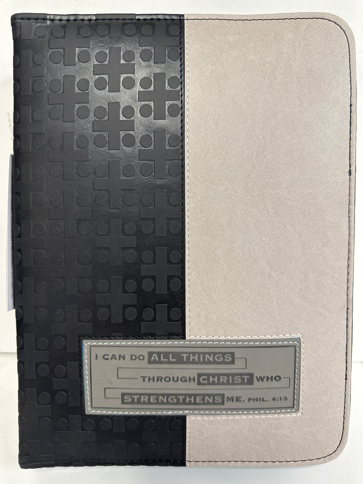 I CAN DO ALL THINGS BLACK/TAN XL BIBLE COVER-1076