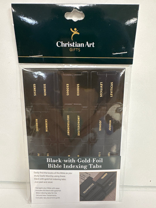 BLACK W/GOLD FOIL BIBLE INDEXING TABS-3629