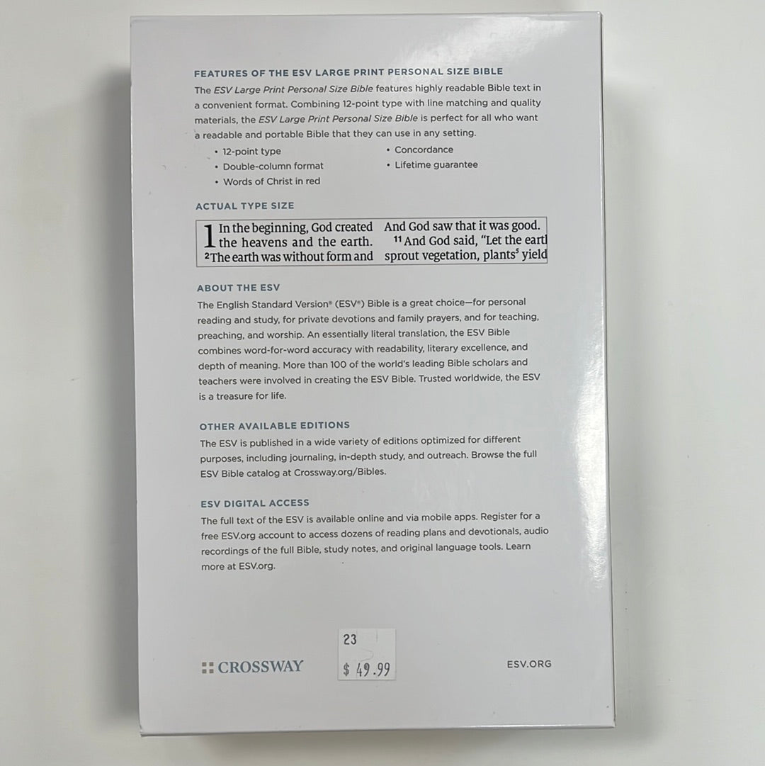 ESV LARGE PRINT PERSONAL SIZE BIBLE LAVENDER ORNAMENT-1663