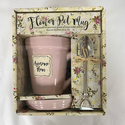 AWESOME MOM FLOWER POT MUG-5128