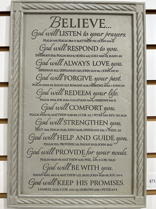 BELIEVE WORD STUDY PLAQUE-0214