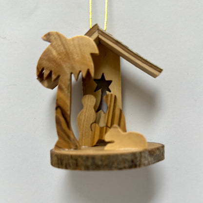 NATIVITY/STAR OL WOOD ORN-2737
