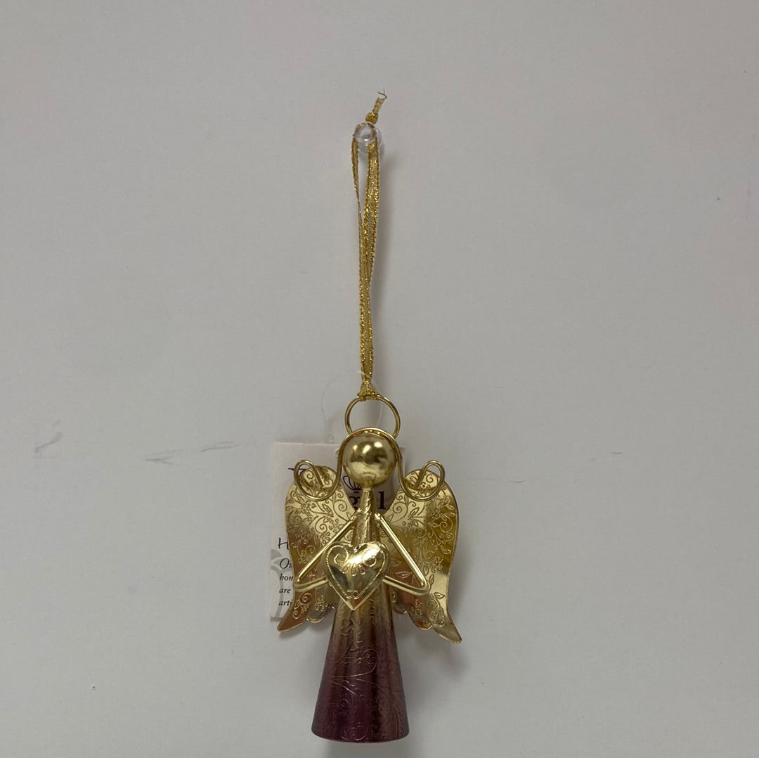 GOLD ANGEL BELL 4 INCH PURPLE-5464
