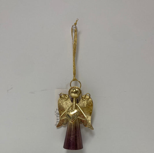 GOLD ANGEL BELL 4 INCH PURPLE-5464