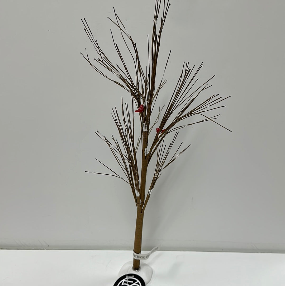 BROWN TREE W/SNOW & BIRD-3685