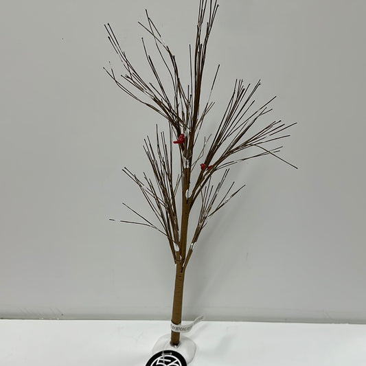 BROWN TREE W/SNOW & BIRD-3685